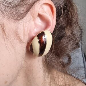 Authentic Vintage Ciner Earrings Mid-Century Dome Clip-Ons